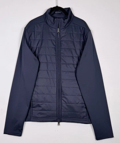 Turtleson Men's Fusion II Hybrid Quilted Full Zip Sporty Jacket Navy Blue Large - product listing photo