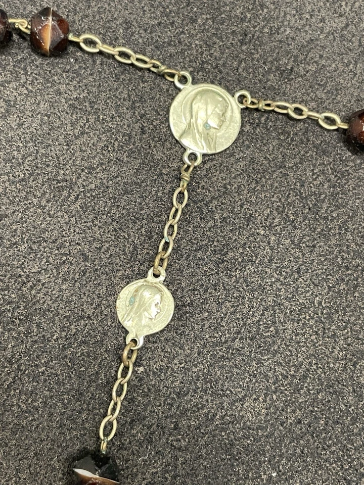 Chapelet Rosaire Perles Agathe Ancien - Photo 4/4