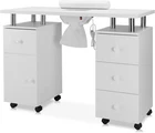 Manicure Table Nail Desk Beauty Salon w/Dust Collector +Drawers+Wheels+Wrist Pad