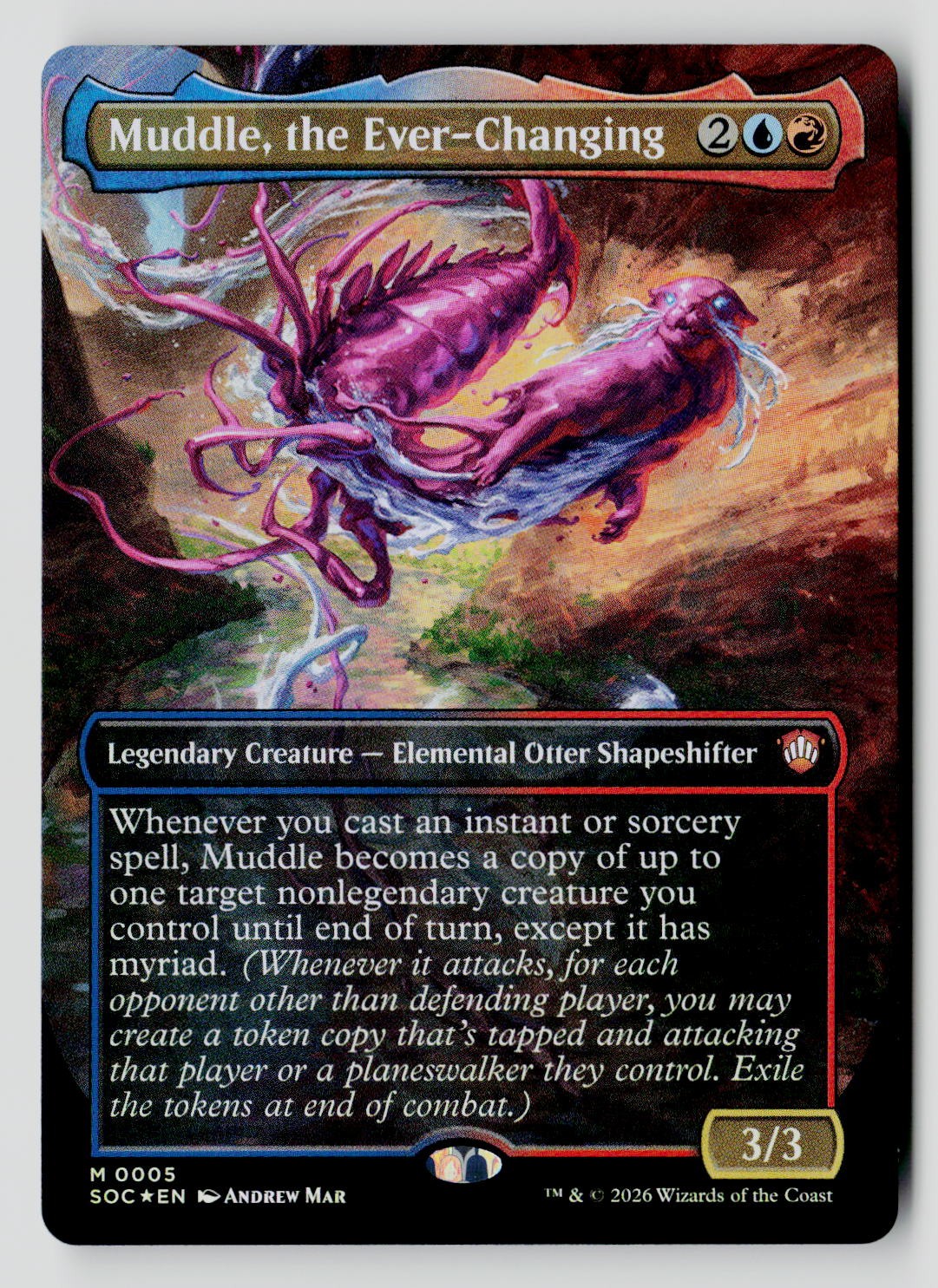 Muddle, the Ever-Changing (Borderless) 5 M Foil MTG SOC NM