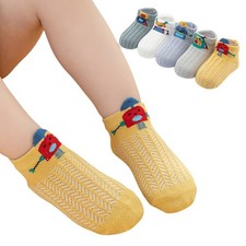 Baby Sock Boys Girls Children Kids Cotton Summer Mesh Ankle Socks Multi 5 Pairs