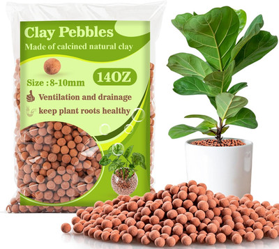 Clay Pebbles for Plants - 14 OZ Pebbles for Indoor Plants Clay Used for Drainage