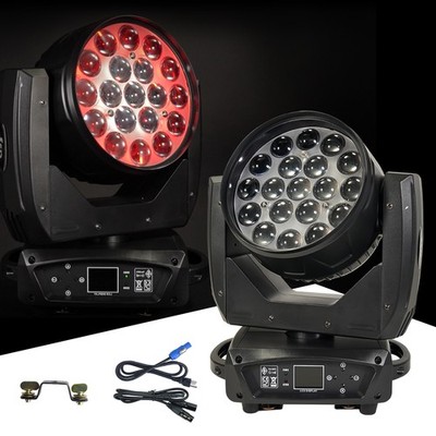 2PCS 19x15W DMX512 RGBW LED Wash Moving Head Zoom Light For DJ Party Stage