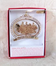 GEORGIA'S STONE MOUNTAIN 24K Gold Finished Brass Christmas Holiday Ornament
