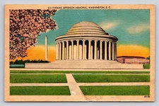 Vintage Linen Postcard Thomas Jefferson Memorial Washington DC 1930s
