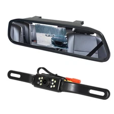 Backup Camera and Monitor Kit, 4.3" Car Vehicle Rearview Mirror Monitor for C...