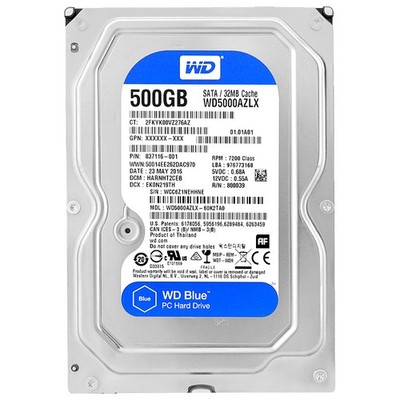 Hard Drive Western Digital 500GB WD5000AZLX 7200RPM 32MB Sata III 3.5'' Inch