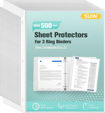 Sheet Protectors 500 Pack Clear Plastic Page Protectors 8.5x11 Reinforced