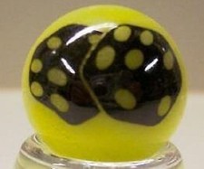 Dice Yellow Glass 1" Logo Marble