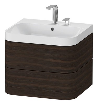 Duravit Happy D.2 Plus c-Shaped Komplett-Set wandhängend mit 2 Auszügen mit 2...
