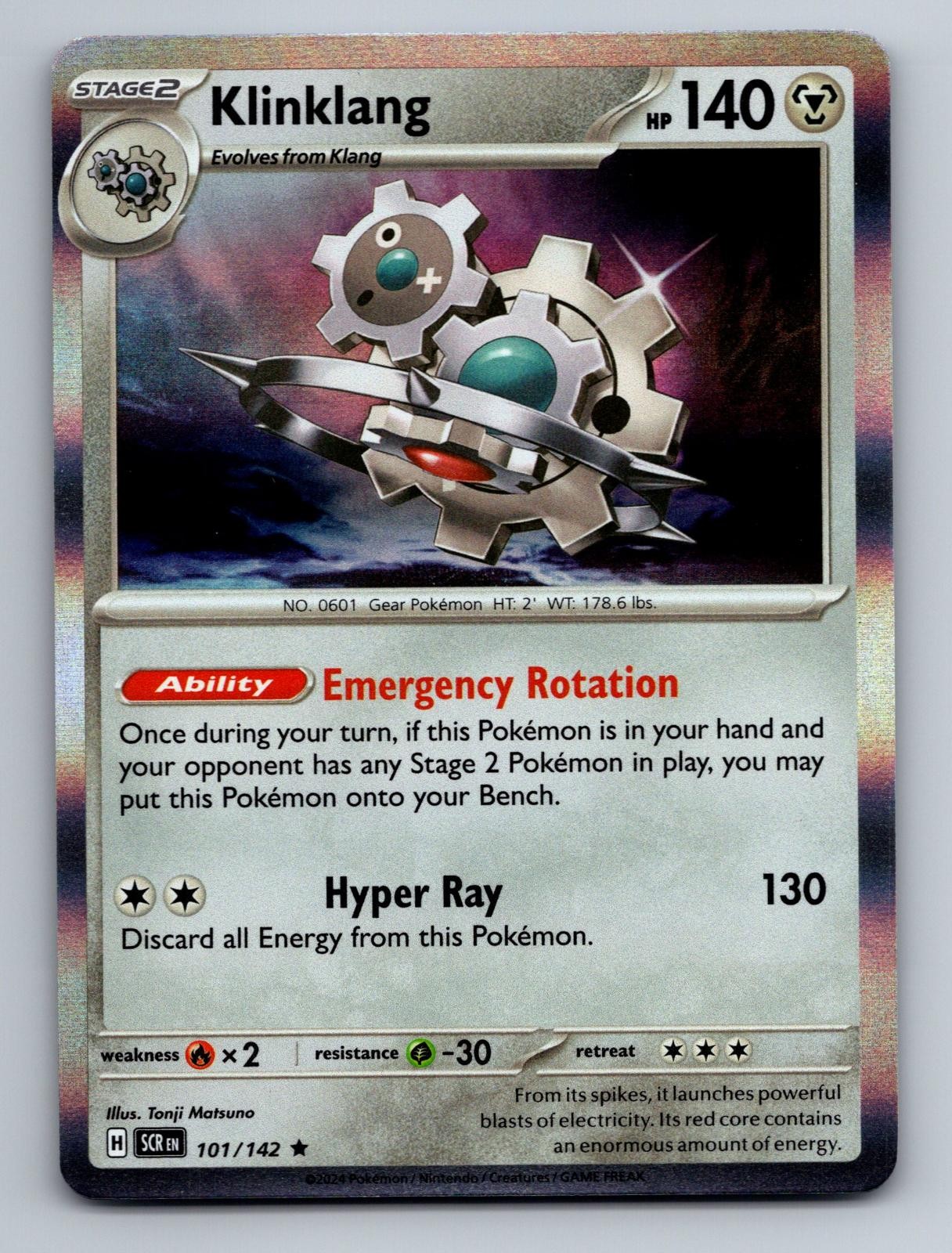 Klinklang 101/142 Rare Stellar Crown Pokemon Near Mint Holo