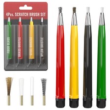 Pixiss Scratch Brush Pen Set Replacement Tips Fiberglass Steel Brass Nylon
