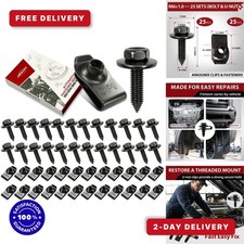 Automotive Body Bolts U-Nut Clips Kit M6x1.0 50 Pc Fender Bumper