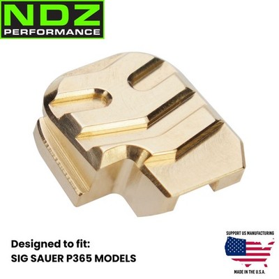 NDZ Brass Back Plate for Sig P365, XL, Fuse, X Macro, AXG