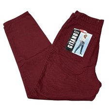 Vtg 1990s Gitano High Waist Mom Jeans Womens 14 Tapered 100 Cotton Maroon NEW