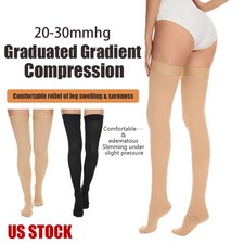 Thigh High Compression Stockings 20-30 mmHg Women Men Support Socks Medical Pain