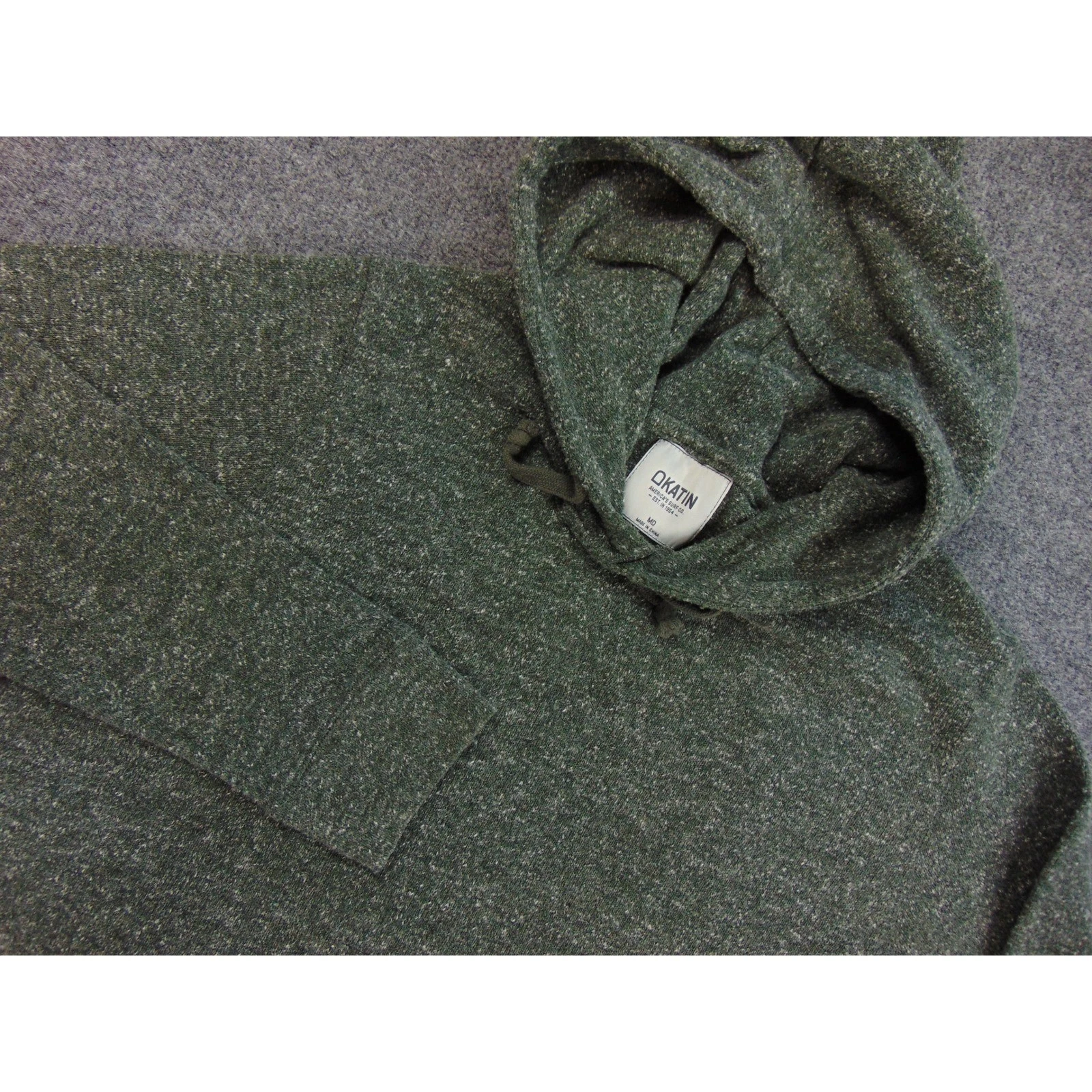 Katin Hoodie Mens Med Pullover Green Marled Knit Surf Coastal Beach