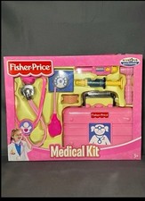 TOYS R US EXCLUSIVE FISHER PRICE PINK MEDICAL KIT DOCTOR PLAY SET CASE NEW 2006