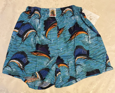 NOS Vintage Maxx Boxer Yo Wear Swordfish Boxer Style Shorts Unisex 90s S USA