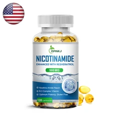 Nicotinamide Resveratrol 500MG, NAD Suppledment 120 Capsules Anti-aging
