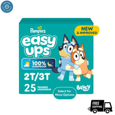 New Pampers Easy Ups Bluey Potty Training Pants Boys Size 2T-3T, 25 Count