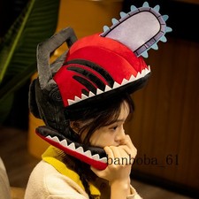 Anime Chainsaw Man Denji Plush Hat Cosplay Cute Headgear Mask Doll Gift Red Toy