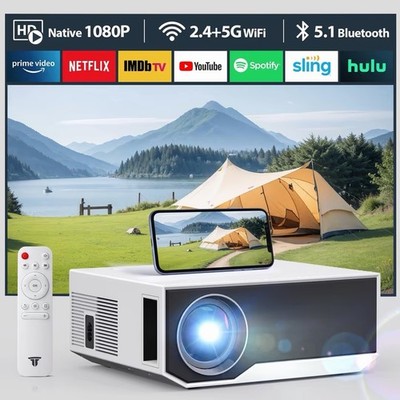 1080p Beamer 5ghz WiFi 16000 Lumen Smart HD LED Android Heimkino HDMI