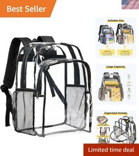 Clear Backpack for School, 16 inch Large Clear Bookbag