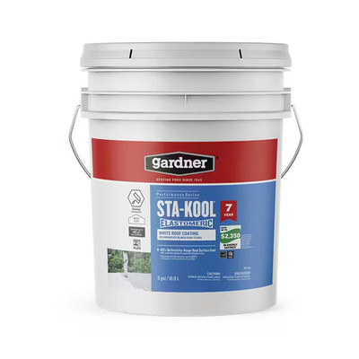 5 Gal. Sta-Kool Elastomeric White Reflective Roof Coating - Heat-Reflecting Seal