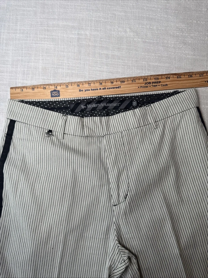 Pantalones modernos de diversión 100 % algodón a rayas para hombre talla 32 se siente como Seersucker Foto 3 de 4