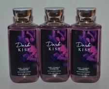 SET OF 3~NEW~ BATH & BODY WORKS DARK KISS SHOWER GEL WASH 10 OZ~SEALED~NEW!