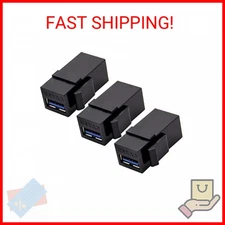 USB 3.0 Keystone Jack Inserts (3 Pack) Female to Female Adapters Coupler Insert 