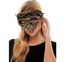 Skull Voodoo Half Mask - Plastic - Deluxe Costume Accessory - One Size
