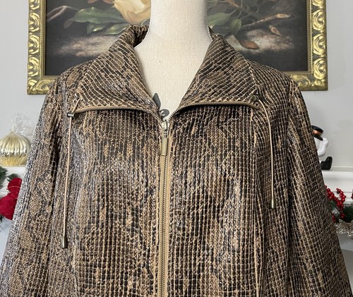 Ruby Rd Woman Faux Snakeskin Print Polyester Jacket 18W - Picture 2 of 5