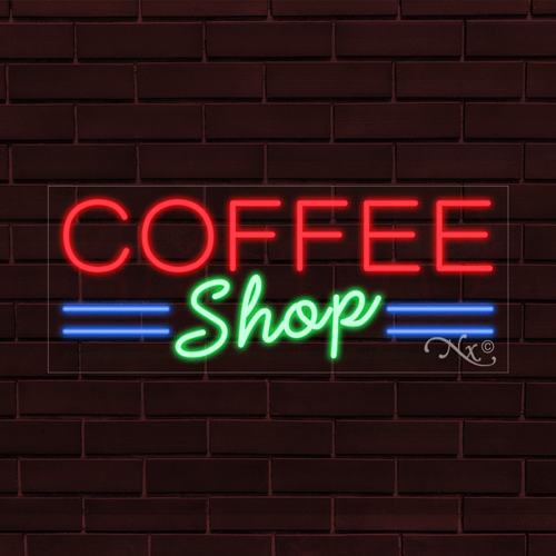 NEW "COFFEE SHOP" w/BORDER 30x12x1 INCH LED FLEX WINDOW/WALL INDOOR SIGN 31372 - Picture 1 of 1