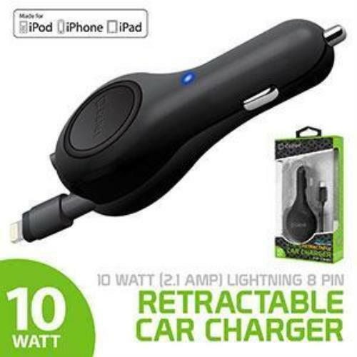 Apple (MFi-Certified) Retractable Car Charger Compatible with iPhone/iPad/Airpod - Picture 1 of 10