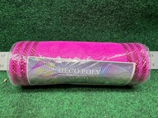 Deco Poly Mesh 10" x 10yd Border Stripe Mesh Hot Pink