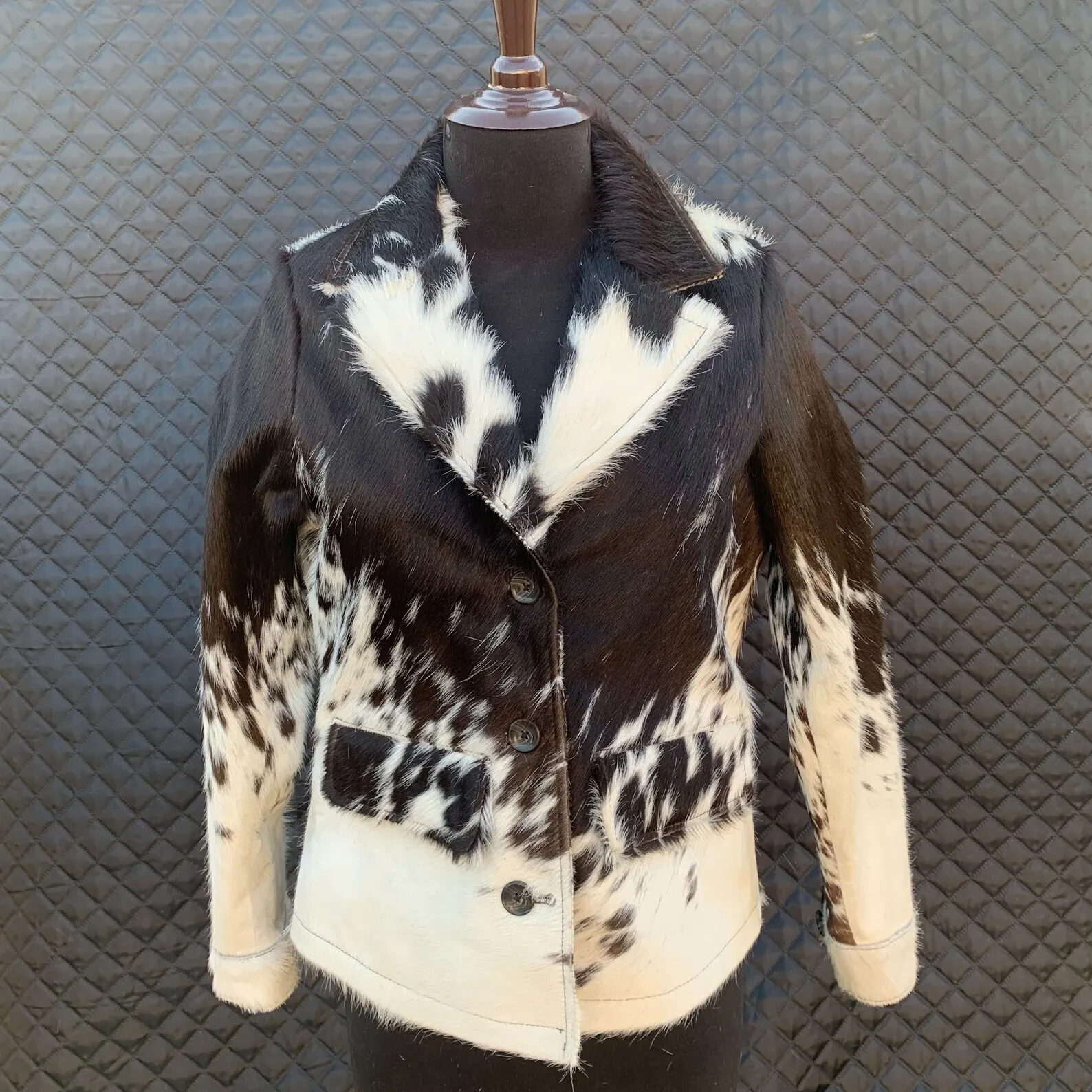PONY Giacca donna pelle bovina capelli naturali pelle di cavallo stile western blazer cappotto