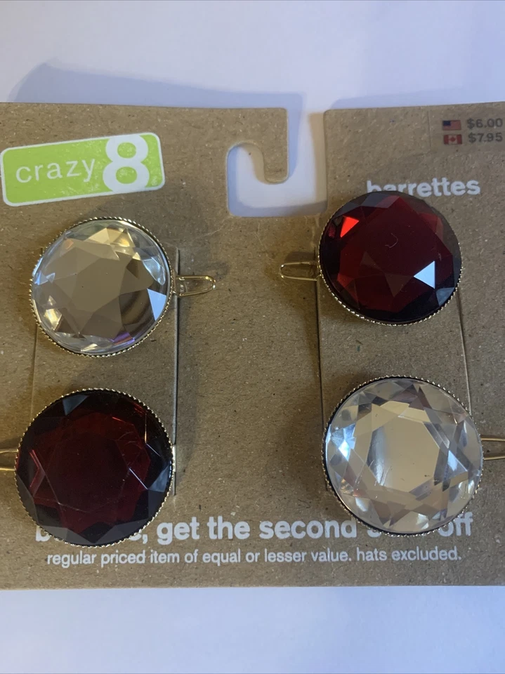 NUEVO CON ETIQUETAS Crazy 8 Rojo Transparente Estrás Juego de Correas 2011 Línea de Verano Niñas Accesorios Foto 2 de 3