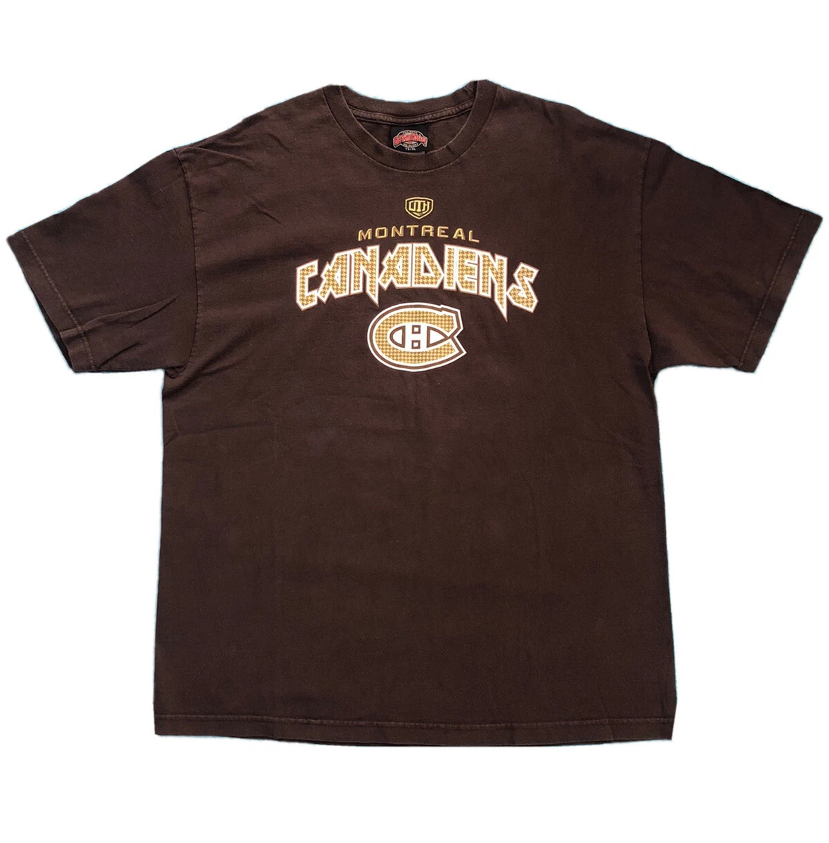 Old Time Hockey NHL Montreal Canadiens Habs All Guts No Glory Brown T Shirt XL