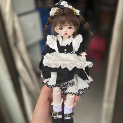 Mini 1/6 BJD Doll Lovely Girl SD Ball Jointed Doll Full Set Eyes Face Makeup Toy