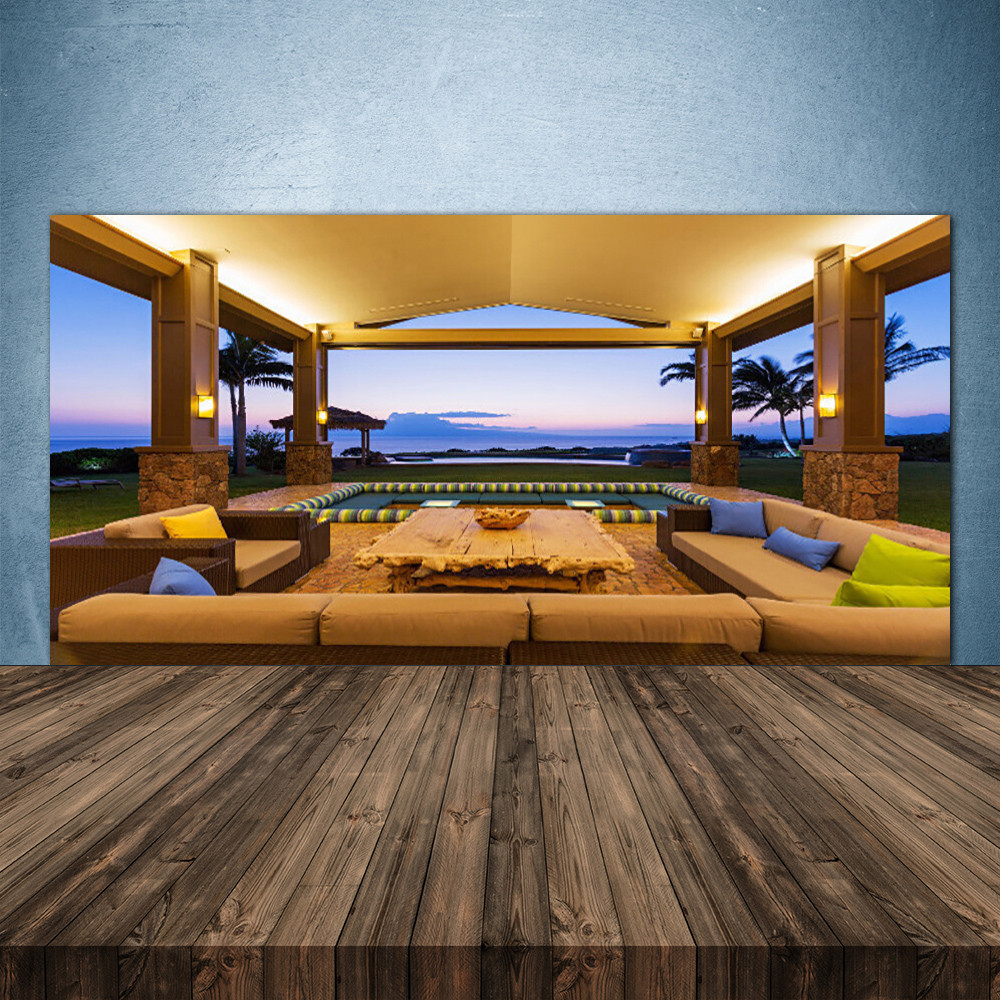Crédence de cuisine en verre trempé 140x70 cm panneau mural finition premium architecture
