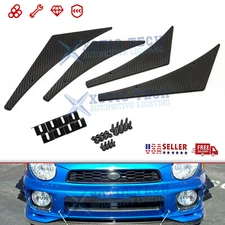 4pcs Carbon Texture Bumper Canard Splitter Fin Spoiler Diffuser for Subaru Mazda