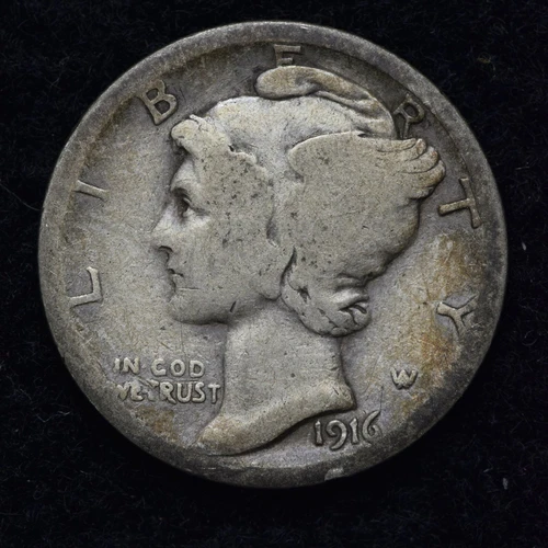 1916-S Mercury Silver Dime GOOD / VG FREE SHIPPING 