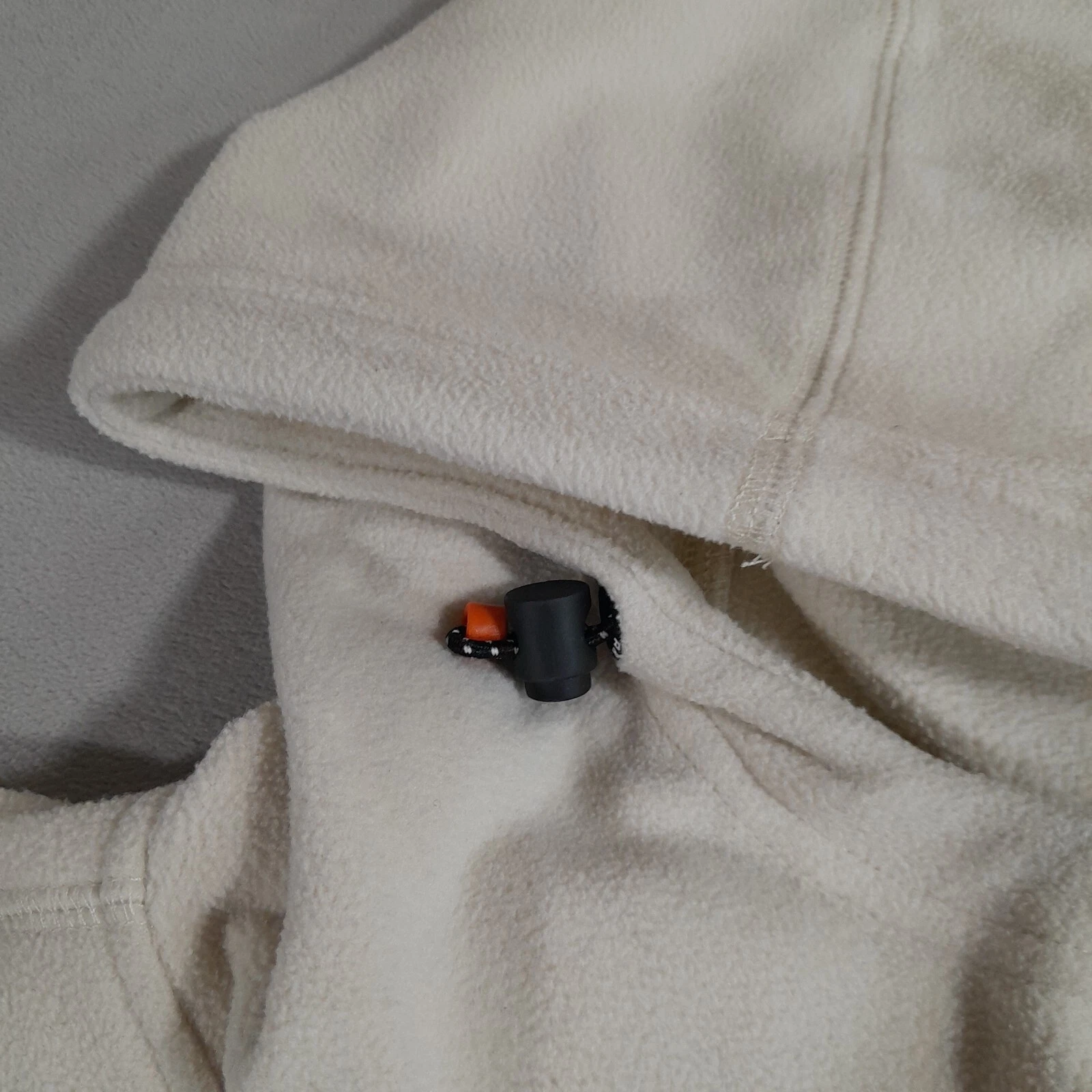 OFF WHITE Felpa con cappuccio Alaskan Hardgear donna piccola AKHG disgelo profondità pile pullover panna usata in ottime condizioni