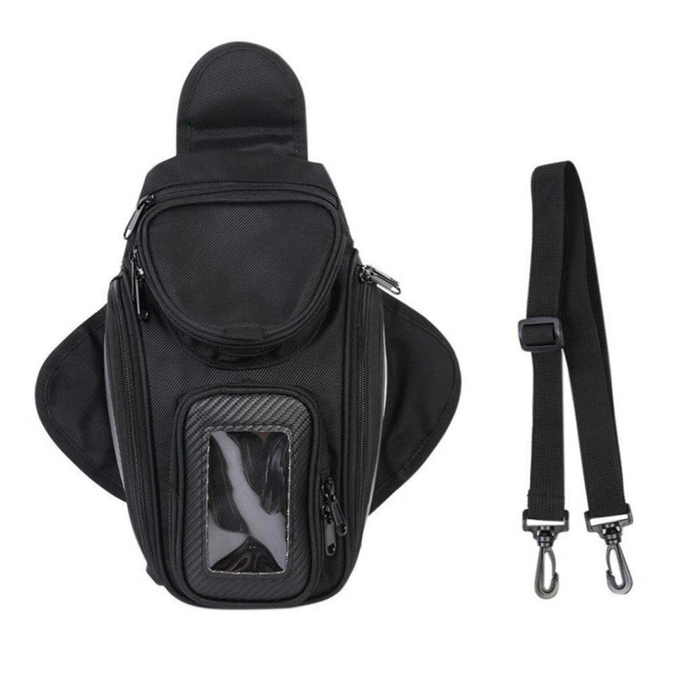 Oil Fuel Tank Bag Saddlebags Sports GPS Phone For Motorcycle Accessories Black - Image 2 of 4