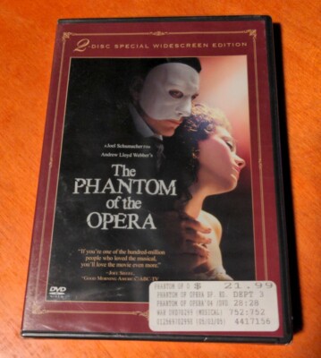 The phantom of the opera DVD Joel Schumacher  Andrew Lloyd Webber  Minnie Driver