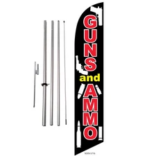 Guns and Ammo Sale Feather Banner Swooper Flag Kit with pole+spike