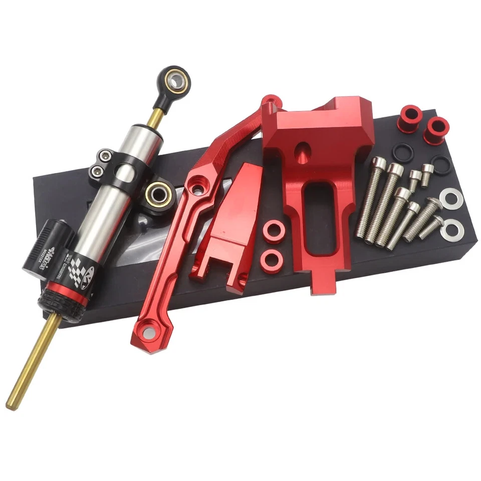 Kit de montaje de soporte amortiguador estabilizador de dirección CNC para Yamaha MT-09 FZ09 2013-2020 Foto 3 de 4