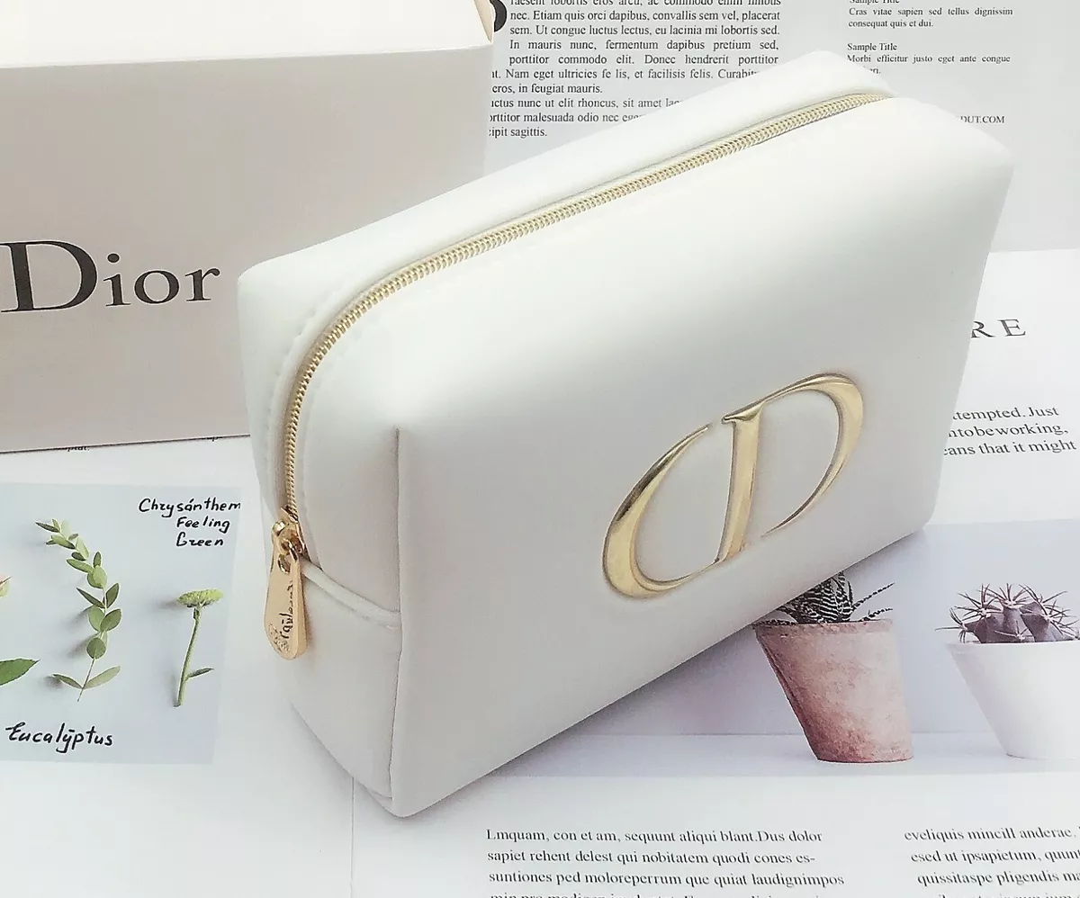 1x CD Dior Beauty White Makeup Cosmetics Bag / Pouch / Clutch